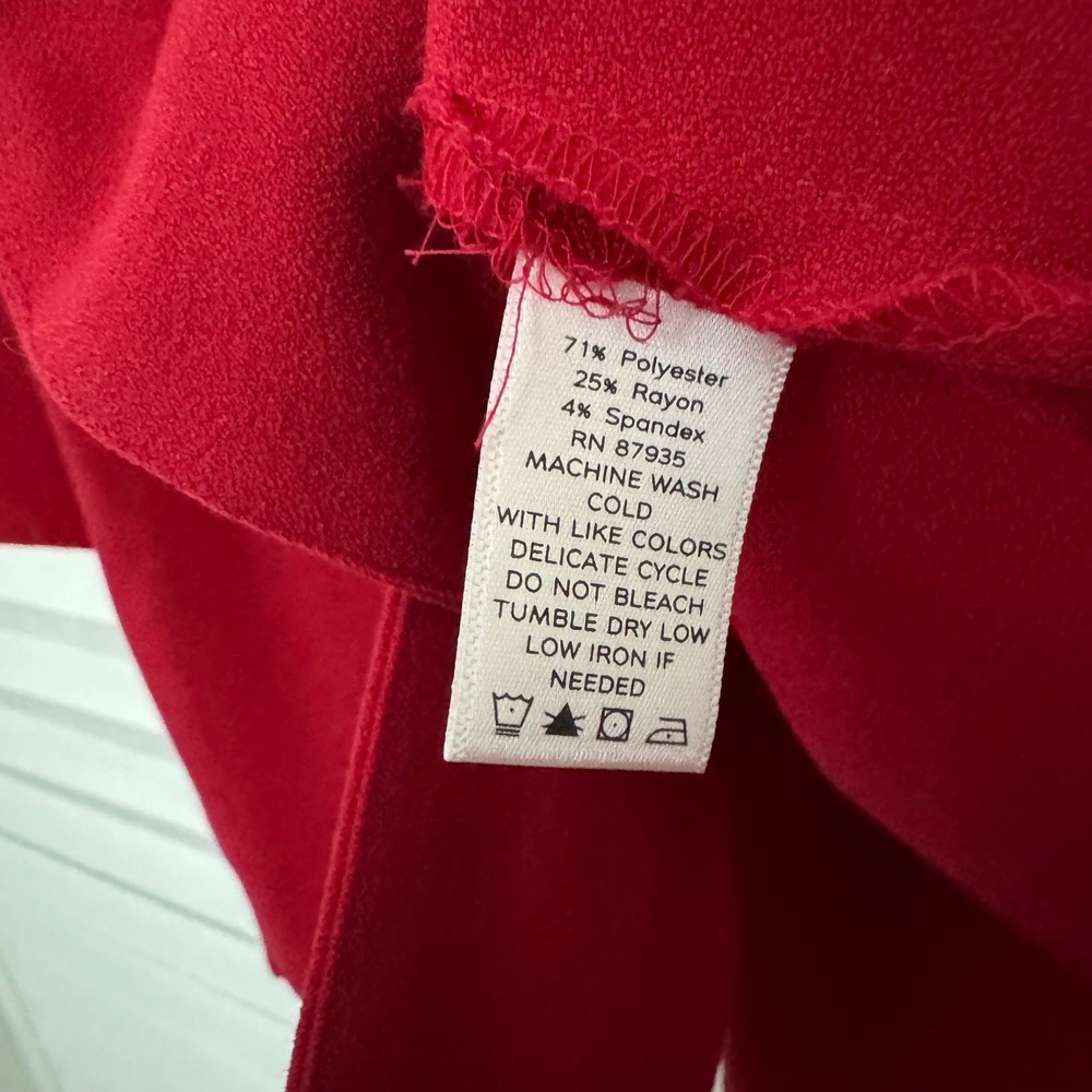 Susan Graver Red Button Front Tunic Top Mandarin Collar 3/4 Sleeve Womens XL‎ - Picture 5 of 10